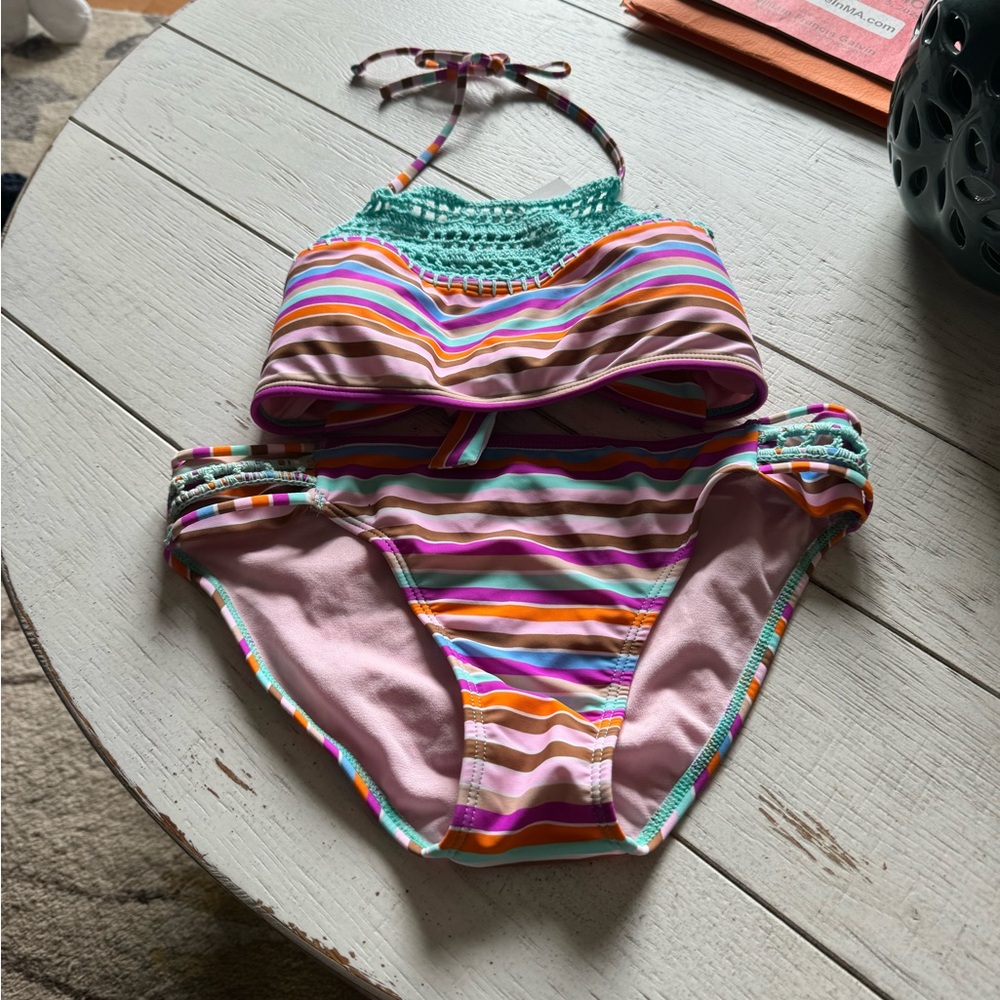 NWT 2 pc Blooming Lotus Bathing Suit set size 16